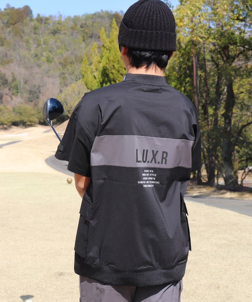 tシャツ (RM)「LUXE/R GOLF」ストレッチ クロス パネル切り替え カーゴポケット プルオーバー 半袖 シャツ メンズ_6