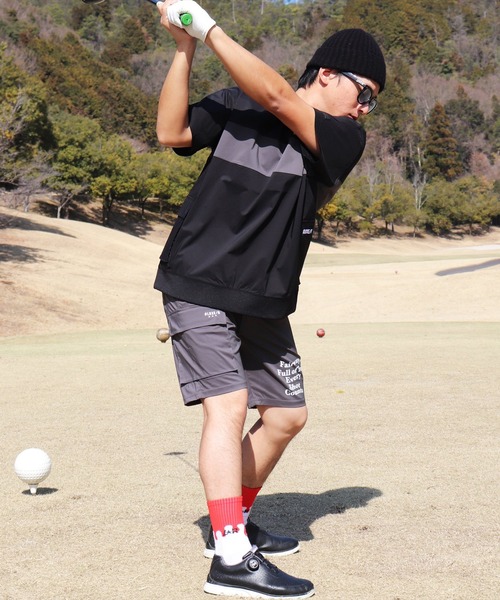 tシャツ (RM)「LUXE/R GOLF」ストレッチ クロス パネル切り替え カーゴポケット プルオーバー 半袖 シャツ メンズ_7