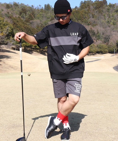 tシャツ (RM)「LUXE/R GOLF」ストレッチ クロス パネル切り替え カーゴポケット プルオーバー 半袖 シャツ メンズ_10