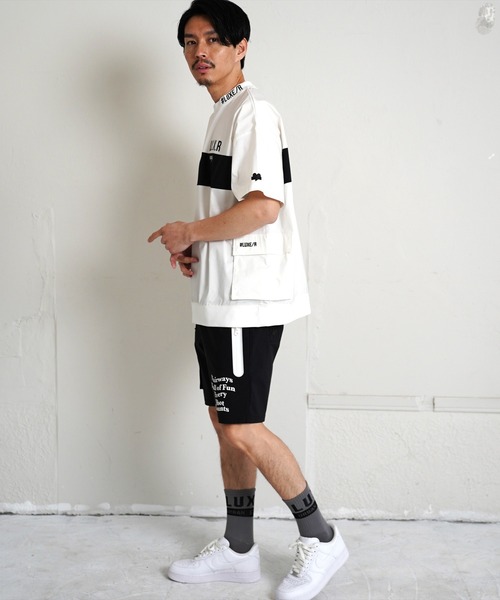 tシャツ (RM)「LUXE/R GOLF」ストレッチ クロス パネル切り替え カーゴポケット プルオーバー 半袖 シャツ メンズ_19