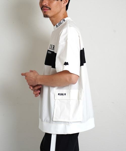 tシャツ (RM)「LUXE/R GOLF」ストレッチ クロス パネル切り替え カーゴポケット プルオーバー 半袖 シャツ メンズ_23