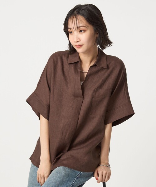 green label relaxing ブラウス シャツ フレンチリネン