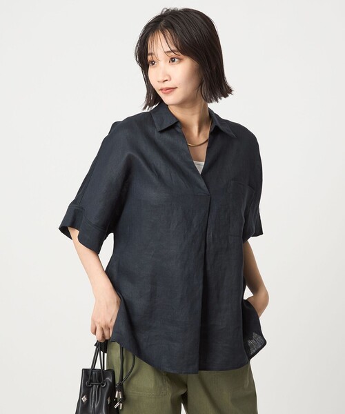 green label relaxing ブラウス シャツ フレンチリネン
