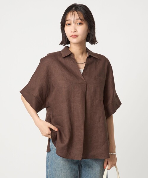 green label relaxing ブラウス シャツ フレンチリネン