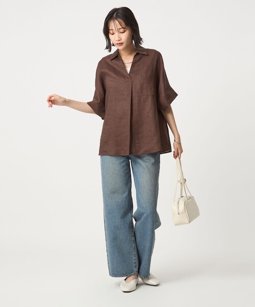 green label relaxing ブラウス シャツ フレンチリネン