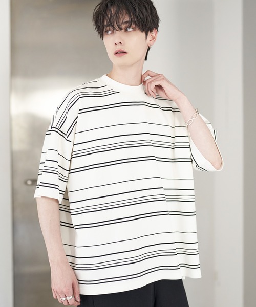 ASTRONOMY tシャツ 接触冷感 ポンチモックネック半袖カットソー メンズ