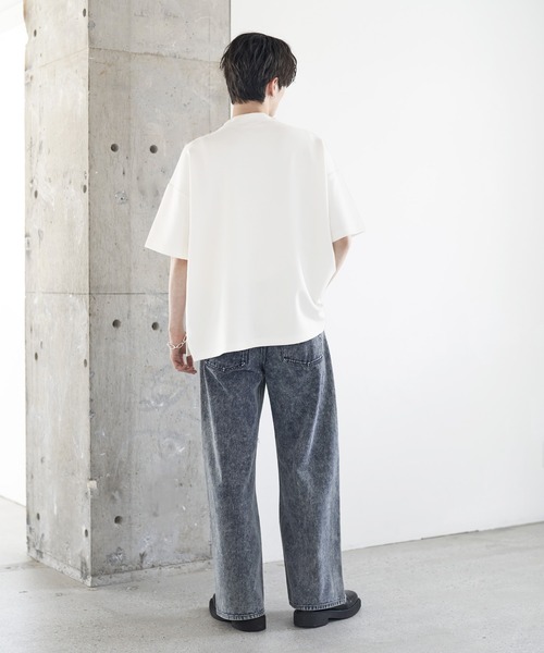 ASTRONOMY tシャツ 接触冷感 ポンチモックネック半袖カットソー メンズ