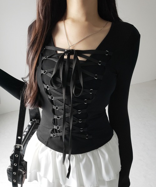 今期人気コルセットTシャツ me+em select（ミームセレクト） tシャツ レディース : ZOZOTOWN Yahoo