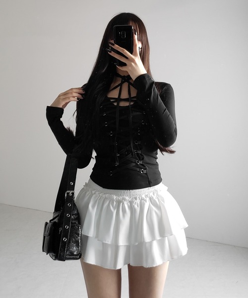 me+em select（ミームセレクト） tシャツ 「 3WAY ／2color 」レース