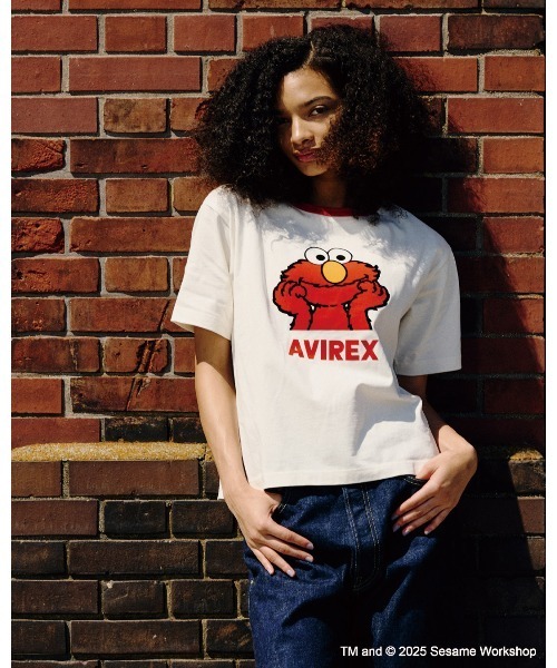 tシャツ 「SESAME STREET meets AVIREX」RINGER T-SHIRT レディース