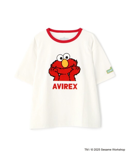 tシャツ 「SESAME STREET meets AVIREX」RINGER T-SHIRT レディース SESAME STREET tシャツ 「SESAME meets AVIREX」RINGER T-SHIRT