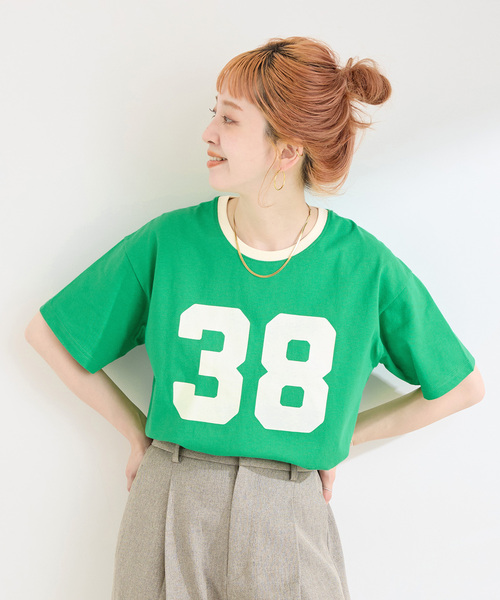 tシャツ ウォッシャブル / Gleamy/グリーミー ナンバリングTシャツ レディース