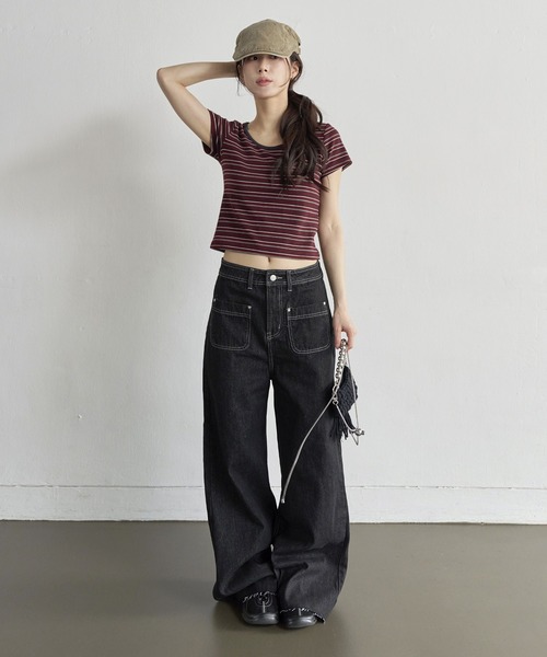 新品未使用タグ付【ラウンジドレス】サテンブラウス 黒 長袖 カットソー インナー Loungedress ブラウス シャツ サテンブラウス レディース