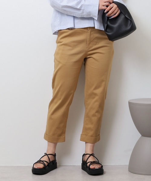 Relation チノパン ストレッチチノクロップドパンツ メンズ レディース