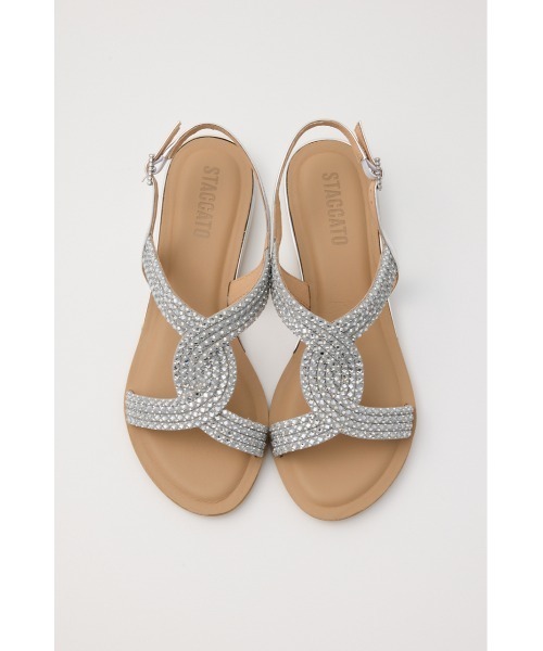 STACCATO スタッカート パファー クロスストラップ サンダル STACCATO（スタッカート） サンダル パトラクロスフラット レディース