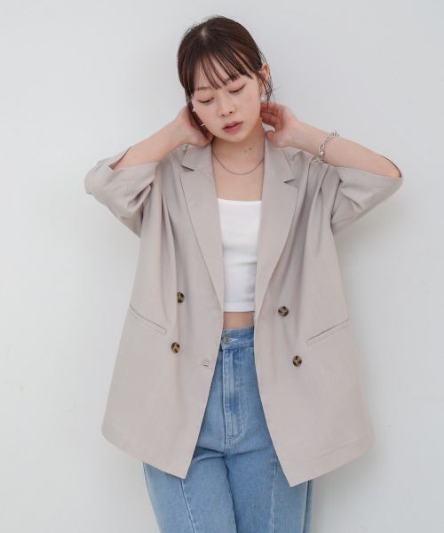 【新品2,2万　ヤマダヤ FENNEL 】ハーフスリーブ テーラード ジャケット 新品2,2万 ヤマダヤ FENNEL 】ハーフスリーブ テーラード