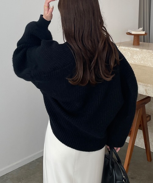 「JUNOAH」 ニットカーディガン FREE ライトブラウン レディース_画像4