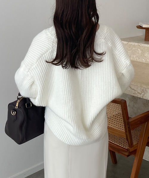 「JUNOAH」 ニットカーディガン FREE ライトブラウン レディース_画像8