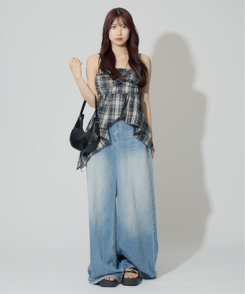 ALLuRing ChaRm キャミソール Check Ribbon Camisole Dress