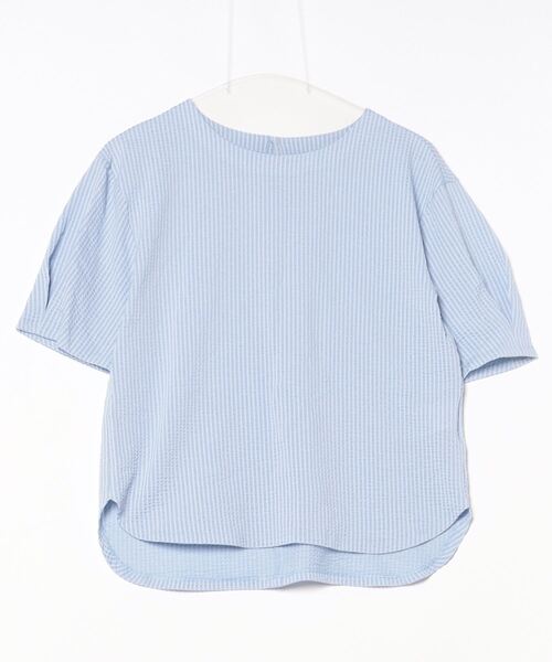 「INDIVI」 半袖ブラウス 38 ブルー レディース