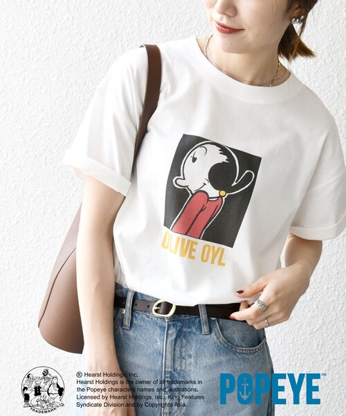 tシャツ SHIPS any:「洗濯機可能」OLIVE OYL(TM) プリント TEE レディース