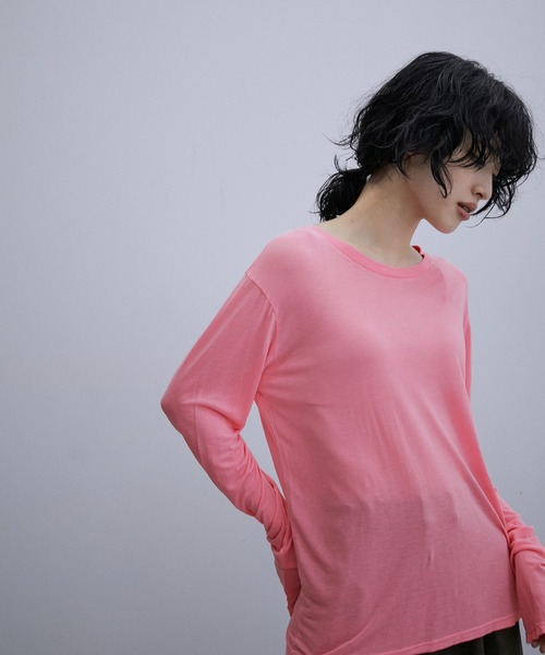 「BASERANGE」 長袖カットソー S ピンク レディース