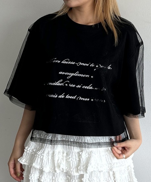 tシャツ A'GEM/9 × .kom 「.KOMZ/ドットケーオーエムゼット」「英字フレームプリント クロップドTシャツ」 レディース KOM tシャツ A'GEM/9 × .kom 「.KOMZ/ドットケーオーエムゼット
