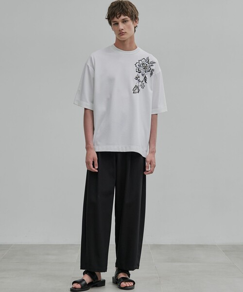 レッドヴァレンティノ Tシャツ チュール フラワーエンブロイダリー 残りわずか｜再入荷なし〉フラワーエンブロイダリーTee(1 WHITE