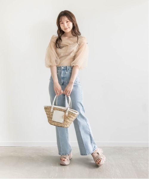 「RANDA」 ヒールサンダル L クリーム レディース_画像8