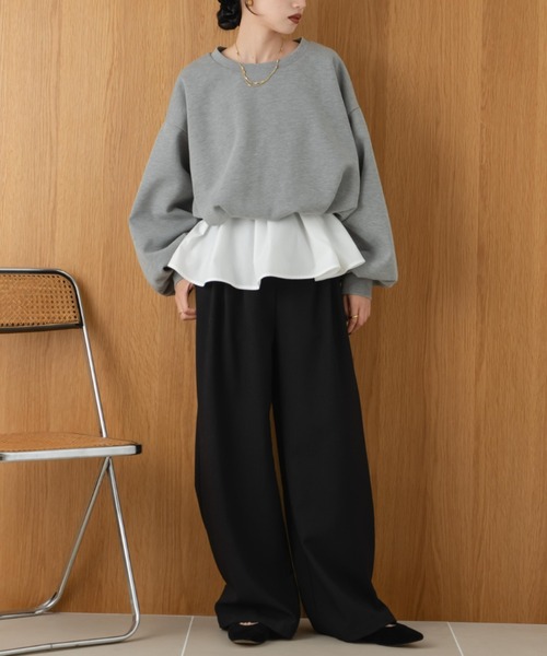 【新品】hinari ボンディングショートスウェット グレー ボンディングショートスウェット（スウェット）｜hinari（ヒナリ）の