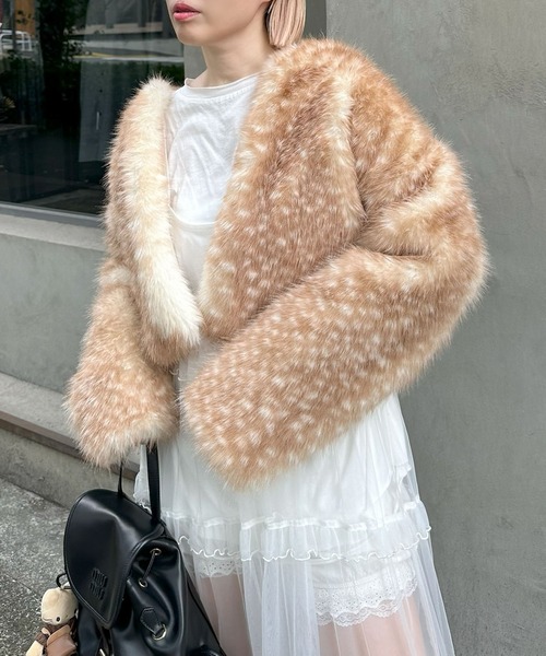 Alley Tokyo ブルゾン アウター ふわっふわの鹿柄ブルゾン レディース