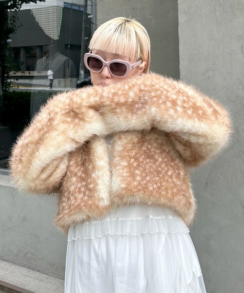 Alley Tokyo ブルゾン アウター ふわっふわの鹿柄ブルゾン レディース