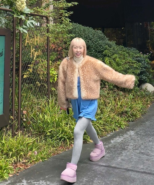 Alley Tokyo ブルゾン アウター ふわっふわの鹿柄ブルゾン レディース