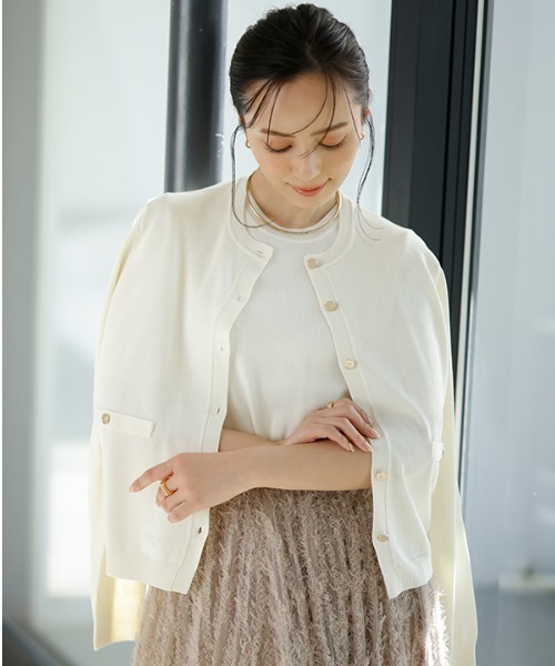 anuans 「anuans」 ニットカーディガン FREE ネイビー レディース