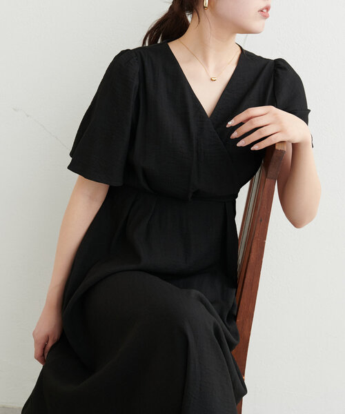 natural couture 「natural couture」 半袖ワンピース FREE ブラック