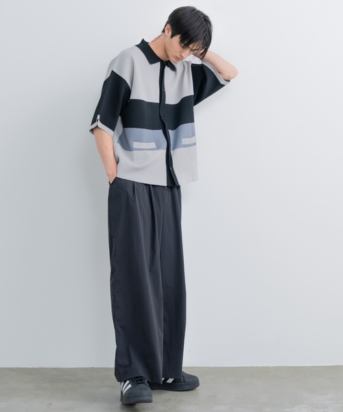 「SINSS」 半袖ポロシャツ LARGE ブルー メンズ_画像3
