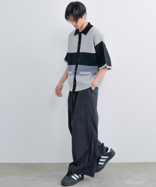 「SINSS」 半袖ポロシャツ LARGE ブルー メンズ_画像4