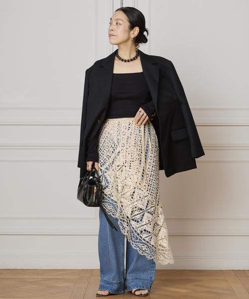 IENA LA Boucle アシンメトリー巻きスカート IENA LA BOUCLE（イエナラブークル） スカート アシメレースラップ
