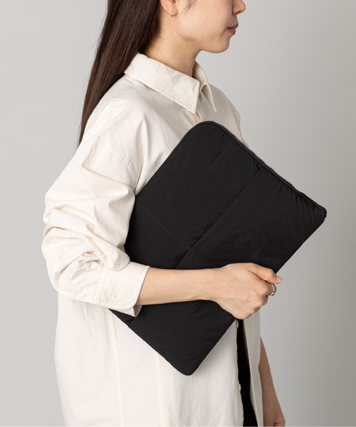 タブレットケース 「kuros’オリジナル」ふかふか塩縮ナイロン PCケース ヨコ型 豊岡製 黒