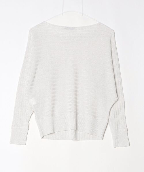 「MACPHEE」 ボーダー柄長袖ニット S ホワイト レディース_画像2