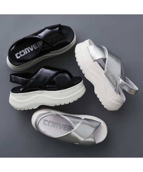 「CONVERSE」 フラットサンダル 25cm シルバー レディース_画像9