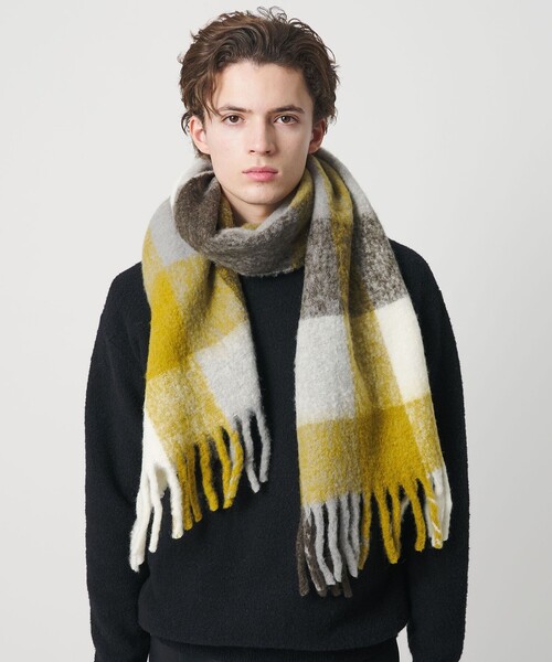 BEAUTY＆YOUTH UNITED ARROWS マフラー ブラッシュド ブロックチェック