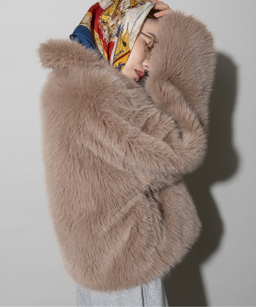 コート アウター リッチファー ショートブルソン レディース