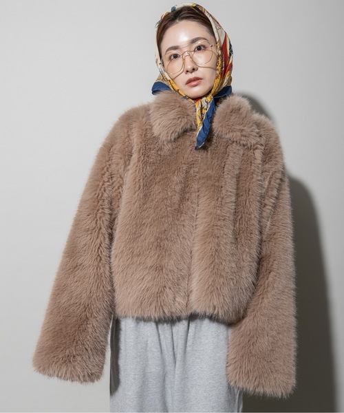 コート アウター リッチファー ショートブルソン レディース