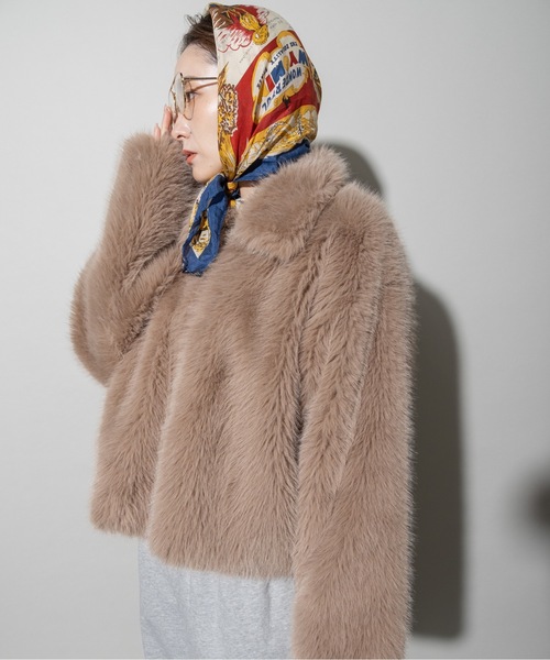 コート アウター リッチファー ショートブルソン レディース