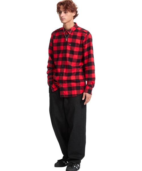 VOLCOM シャツ チェック ダウン L b30635dc4b8ef13c8f3879d724643f