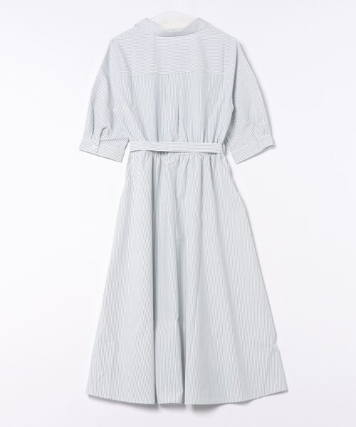 「Honeys」 「GLACIER」シャツワンピース M ホワイト×ブルー レディース_画像2