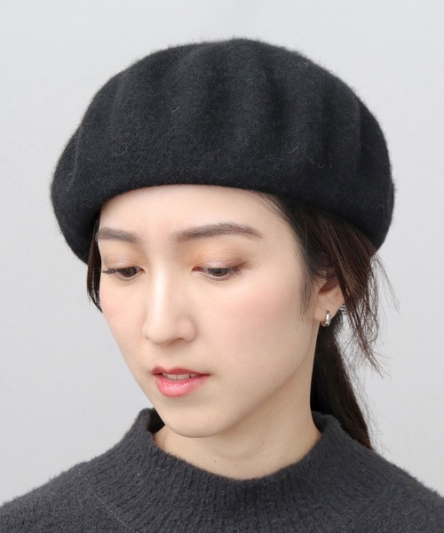 MARINE SERRE（マリーンセル） 帽子 ベレー帽 FELTED WOOL BERET