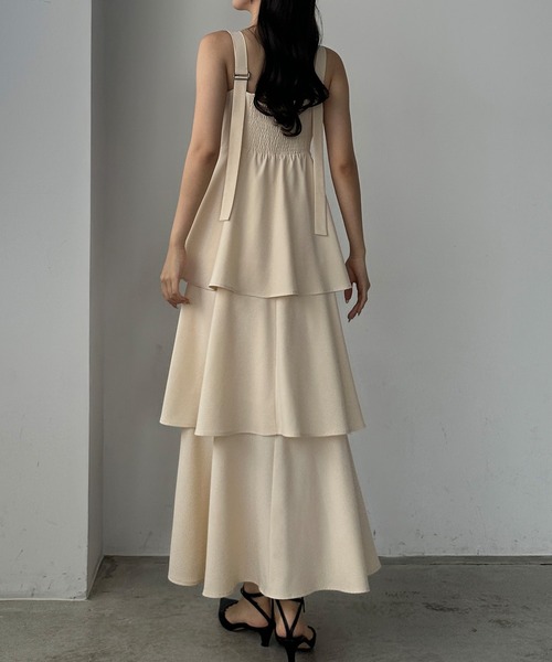 「Louere」 キャミソールワンピース MEDIUM チャコール レディース_画像9