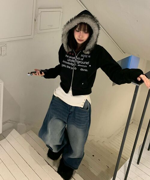 SEQUENZE パーカー 「sqnz（エスキュンズ）」sqnz fur zip pk